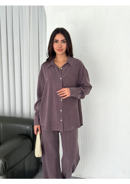Yumuşak Doku Modal Kumaş Gömlekli Takım indirimleri