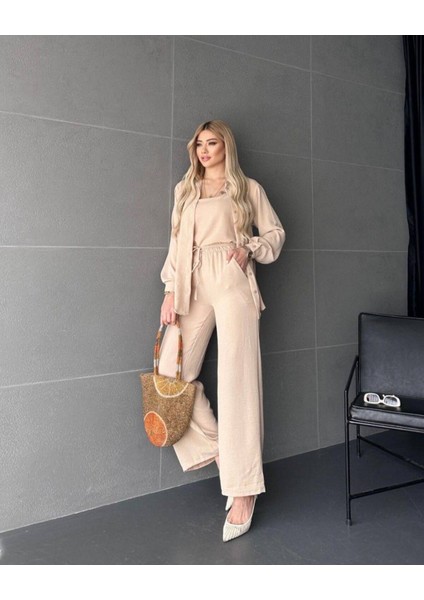 Aerobin Kumaş Gömlekli Genş Pantolunlu 3 Lü Takım fiyatları