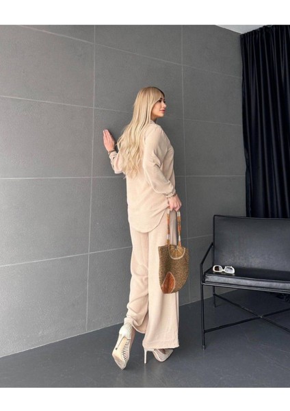 Aerobin Kumaş Gömlekli Genş Pantolunlu 3 Lü Takım fırsatları