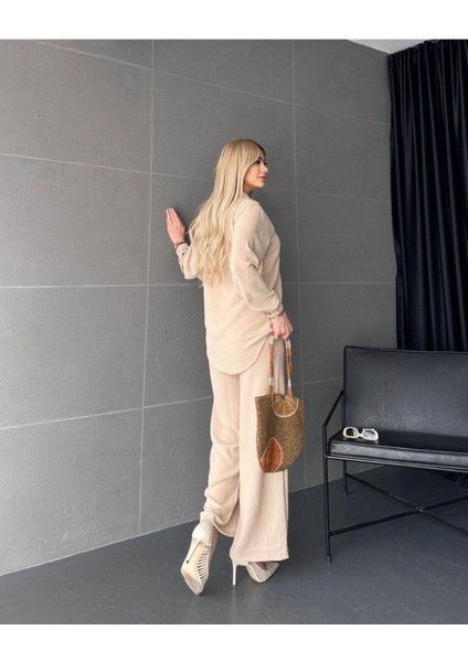 Aerobin Kumaş Gömlekli Genş Pantolunlu 3 Lü Takım indirimleri