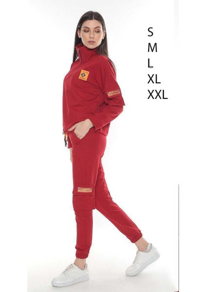 Kadın Eşofman Takımı Yarım Fermuarlı Komando Cepli Iki Iplik fiyatları