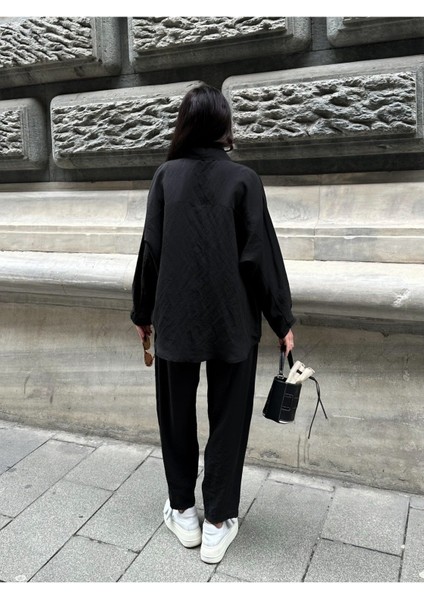 Yumuşak Doku Modal Kumaş Şalvarlı Gömlek Takım fırsatları