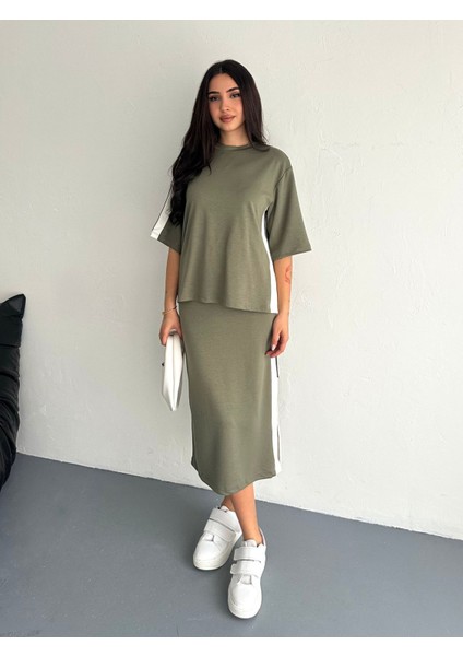 Yırtmaçlı Garnili Yumuşak Doku Modal Kumaş Etekli Takım fırsatları
