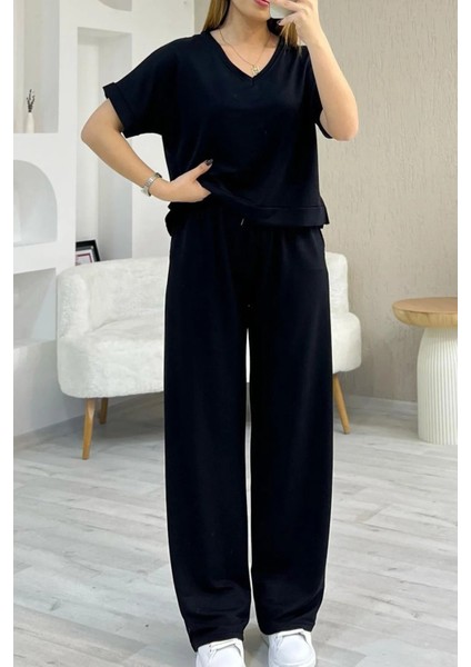 Yumuşak Doku Modal Kumaş Rahat Kesim V Yaka Eşofman Takımı fiyatları