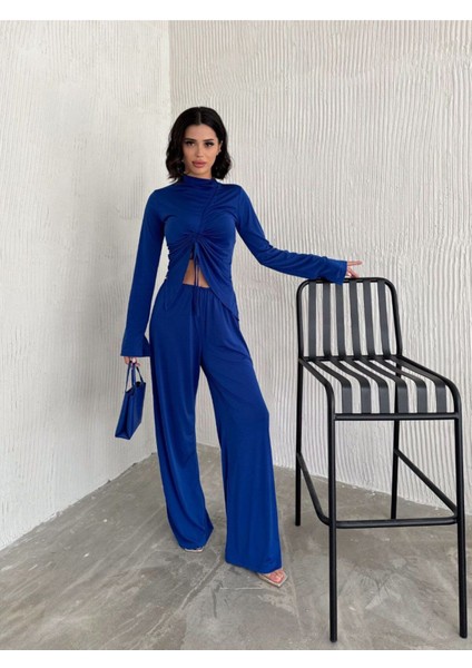 Sandy Kumaş Körüklü Bluz Pantolon Ikili Takım fiyatları
