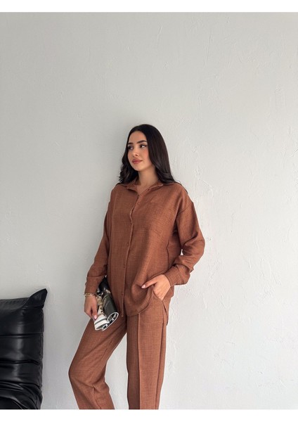 Aerobin Keten Gömlek Pantolon 2li Alt Üst Takım fiyatları