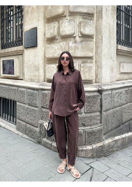 Yumuşak Doku Modal Kumaş Şalvarlı Gömlek Takım indirimleri