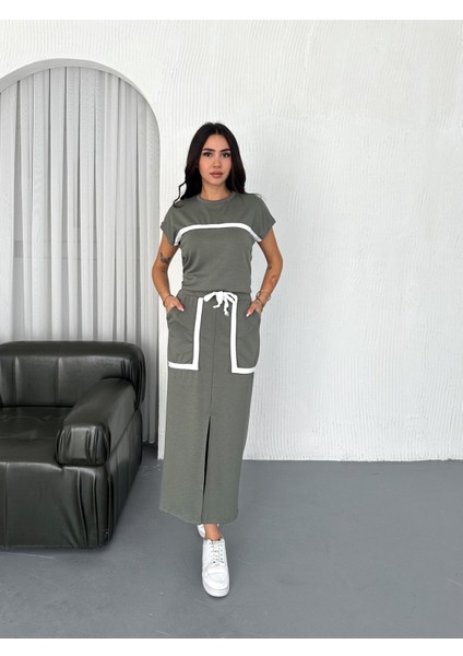 Şerit Detaylı Modal Kumaş Etekli Takım modelleri