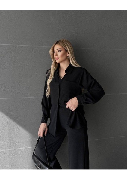 Aerobin Kumaş Gömlekli Genş Pantolunlu 3 Lü Takım modelleri