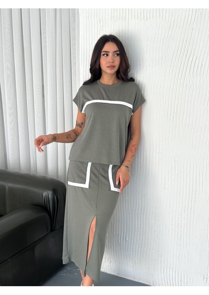 Şerit Detaylı Modal Kumaş Etekli Takım indirimleri