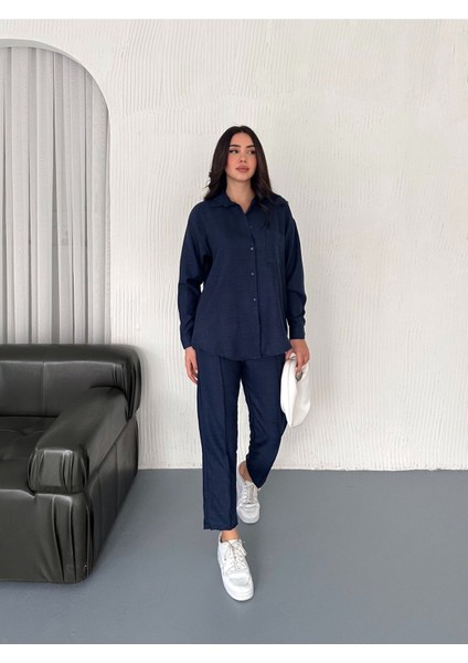 Aerobin Keten Gömlek Pantolon 2li Alt Üst Takım modelleri