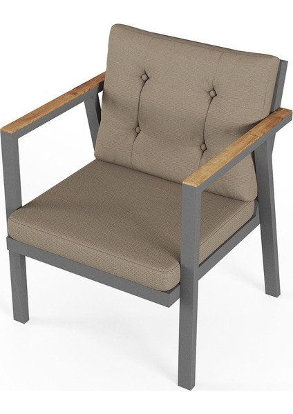 Sierra 2+1+1 Metal Iskeletli Suya Dayanıklı Bahçe Balkon Mobilya Takımı Cafe, Salon koltuk Takımı fırsatları