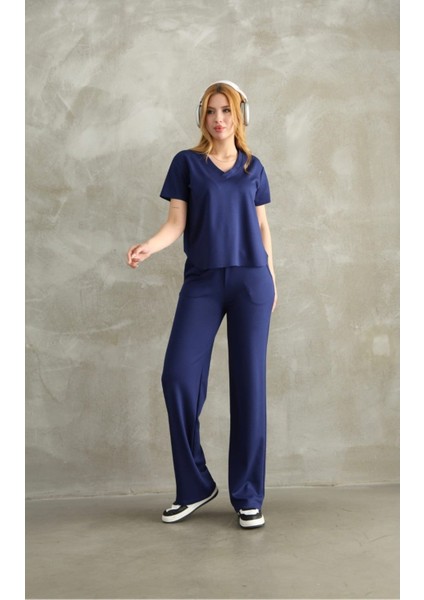 Modal Kumaş V Yaka Kısakol Eşofman Takım modelleri