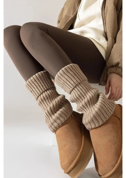 Original Premium Tozluk %100 Akrilik Triko Örgü Leg Warmer Ayak Isıtıcı Ekru fiyatları