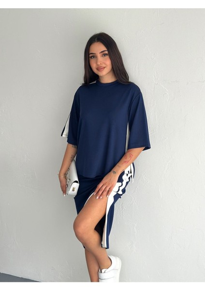 Yırtmaçlı Garnili Yumuşak Doku Modal Kumaş Etekli Takım fırsatları