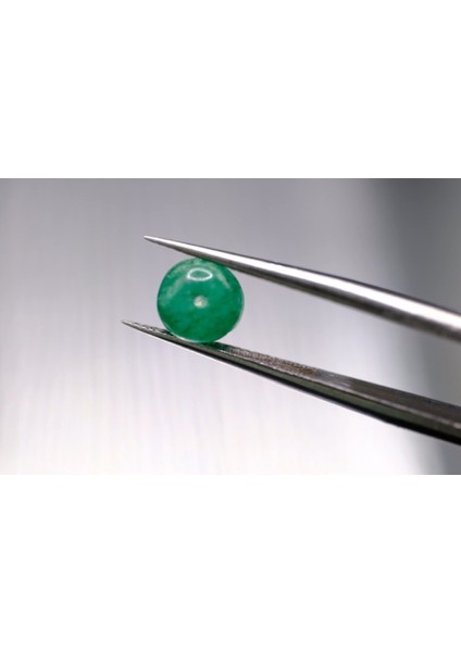 1.90CT 6.6x5.5mm Round Natural Emerald Drilled Beads