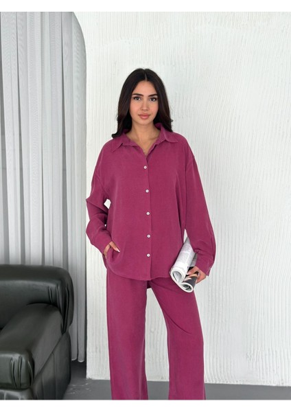 Yumuşak Doku Modal Kumaş Gömlekli Takım fırsatları