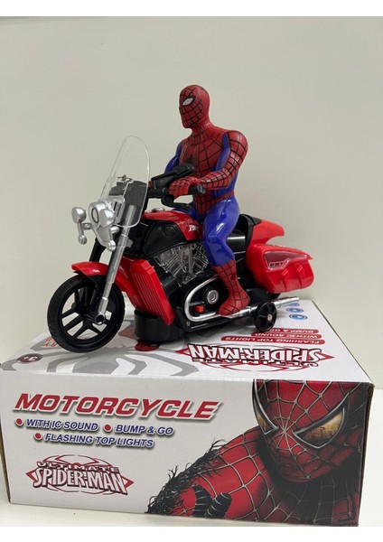 Pilli Işıklı Sesli Motorlu Spider Örümcek Adam Spider Motor modelleri