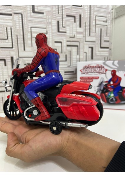 Pilli Işıklı Sesli Motorlu Spider Örümcek Adam Spider Motor