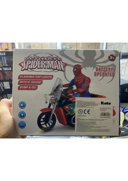 Pilli Işıklı Sesli Motorlu Spider Örümcek Adam Spider Motor
