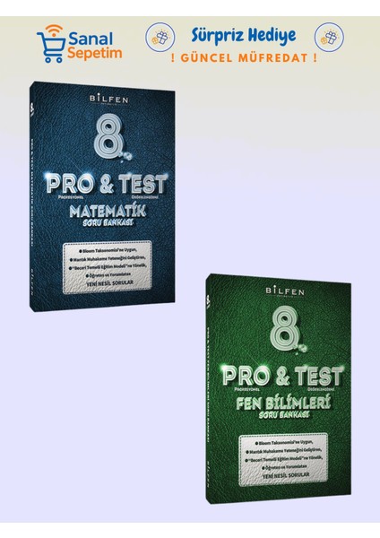 8. Sınıf Pro&test Matematik + Fen Bilimleri Soru Bankaları Set