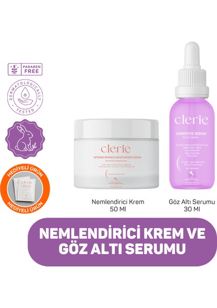 Yoğun Nemlendirici Cica Krem ve Morluk Karşıtı Göz Altı Serumu - Cilt & Göz Bakım Seti