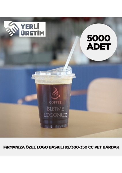 Firmanıza Özel Tek Renk Tek Yön Logo Baskılı 92/300-350 cc Pet Bardak - 5.000 Adet