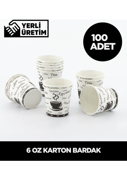 6 Oz Karton Bardak - 100 Adet