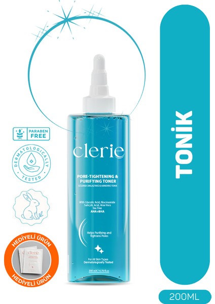 Cilt Yenileyici Arındırıcı AHA+BHA Tonik – Gözenek Sivilce Siyah Nokta Karşıtı, Günlük Makyaj Temizleyici Micellar Su - Günlük Yüz Toniği