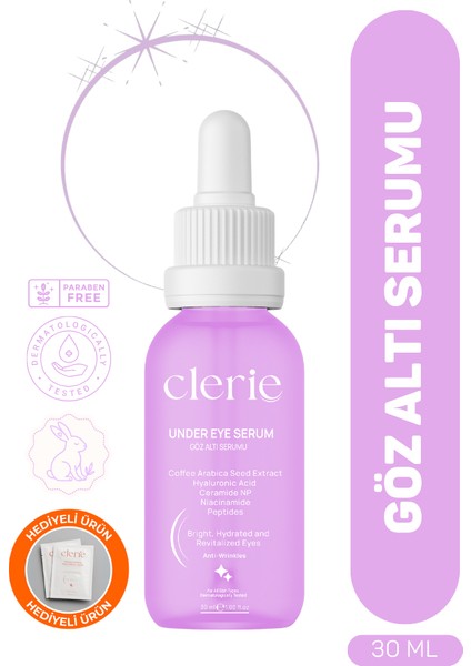 Morluk, Koyu Halka ve Torbalanma Karşıtı Kahve Çekirdeği Özlü Göz Altı Bakım Serumu, Hyaluronik Asit + Niacinamide + Ceramid + Antioksidan 30ml
