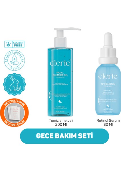 İkili Set - Retinol Bakuchiol Serum ve Yağ & Sebum Dengeleyici Gözenek Temizleyici Yüz Jeli