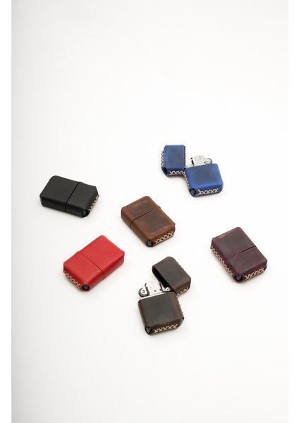 Hakiki %100 Deri El Yapımı Zippo Uyumlu Çakmak Kılıfı ve Çakmak (Gazsız Gönderim)