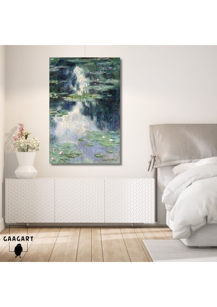 Tekli Dikey Kanvas Claude Monet Pond With Water Lilies
