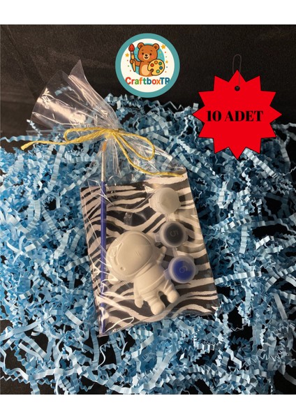 Hediyelik Astronot Taş Boyama Seti (10 Adet)/Kendin Yap, Doğum Günü, Karne,etkinlik,Tatil hediyesi