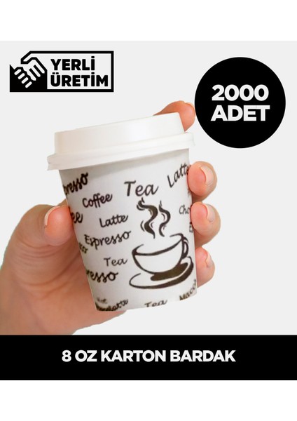 8 Oz Karton Bardak 2.000 Adet