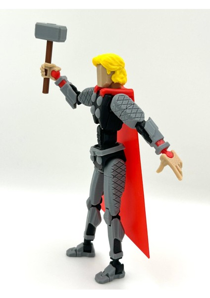 3D Baskı Eklemli Yıldırım Tanrısı Thor (Dummy) Figürü - 14 cm Hareketli Aksiyon Figürü