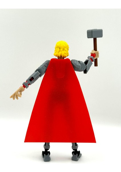 3D Baskı Eklemli Yıldırım Tanrısı Thor (Dummy) Figürü - 14 cm Hareketli Aksiyon Figürü