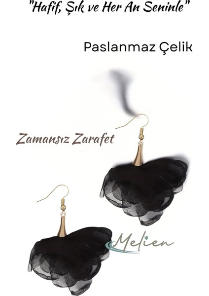 Sofistike Şık Tatlı ve Zarif Dantel Mesh Çiçekli Çelik Küpe Peri Tarzı Sallantılı Gece Günlük Takı fırsatları