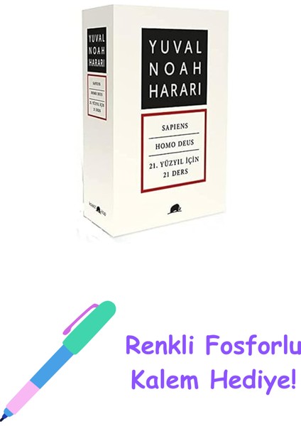 Yuval Noah Harari Seti: Sapiens - Homo Deus - 21. Yüzyıl Için 21 Ders + Renkli Fosforlu Kalem