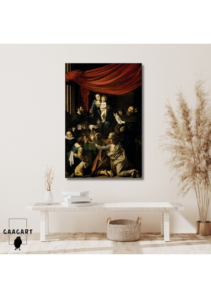 Tekli Dikey Kanvas Caravaggio Madonna Of The Rosary