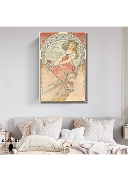 Tekli Dikey Kanvas Alphonse Mucha Lebenon Princess