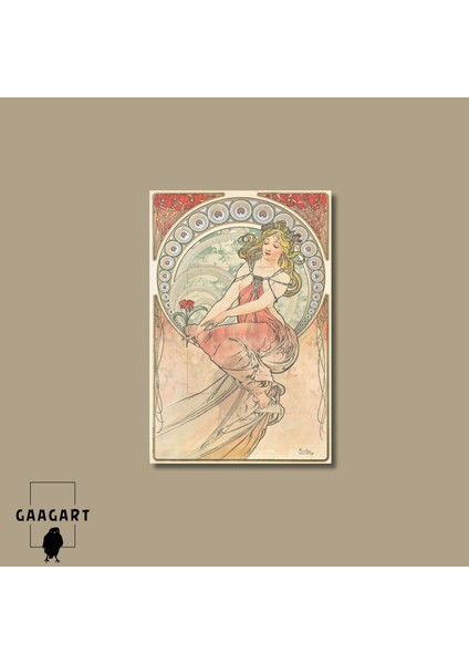 Tekli Dikey Kanvas Alphonse Mucha Lebenon Princess modelleri