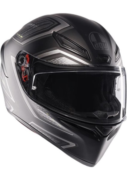 K1 S E2206 Sling Matt Black Grey Kapalı Kask