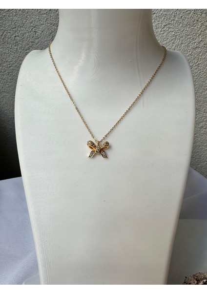 Kararmaz Çelik Gold Fiyonk Kolye indirimleri