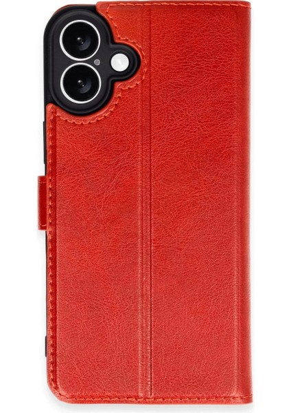 iPhone 16 Plus Kılıf Trend S Plus Kapaklı Kılıf - Kırmızı