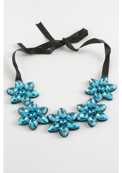 Çiçek Taşlı Yaka Kolye fiyatları