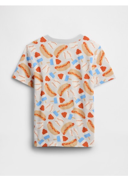 Erkek Bebek Krem Grafikli T-Shirt modelleri