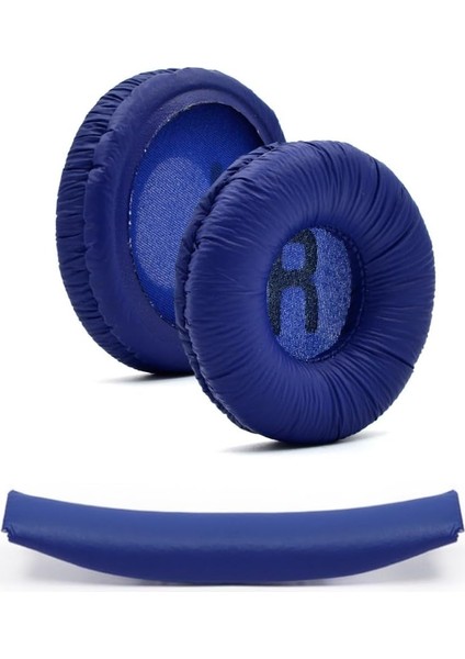 Jbl Ile Uyumlu Kulaklık Pedi Kafa Bandı ve 2 Adet Yumuşak Kulaklık Süngeri Jbl Tune 450BT 460BT 500BT 510BT 520BT 600 T250 JR300 ile Uyumludur (Koyu Mavi)