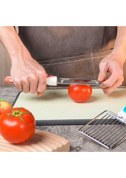 Paslanmaz Çelik Silikon Saplı Testere Ağızlı Dilimleyici - Sebze ve Meyve Şekillendirici, Ergonomik, Bulaşık Makinesinde Yıkanabilir Mutfak Aleti modelleri
