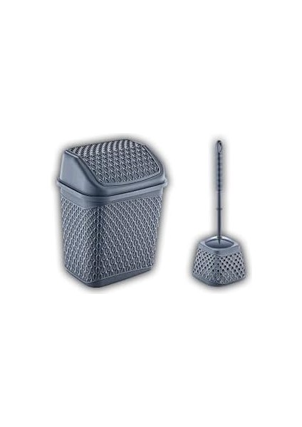 Katre Çöp Kovası ve Klozet Fırçası Antrasit fiyatları